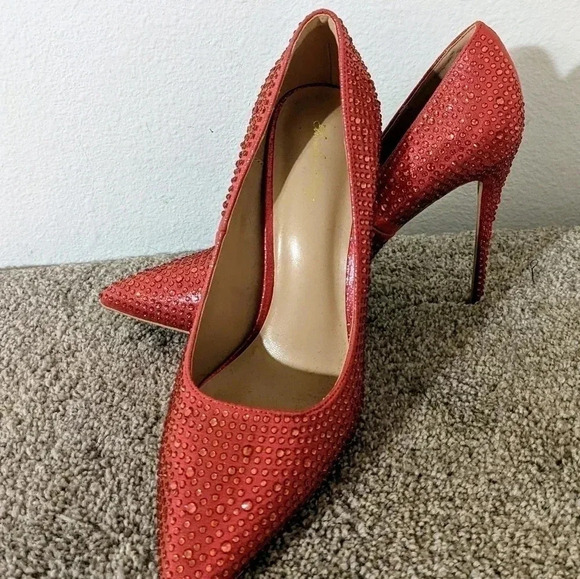 Elizabeth Tang Pumps Pointed Toe High Heel Glitter Rhinestone‎ Pink Sz. 10 NEW - Picture 2 of 10
